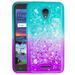 FIEWESEY For Alcatel Verso Case Phone Case Bling Liquid Luxury Glitter Soft Case for Girls Women for Alcatel idealXCITE / CameoX / Raven LT / U50 / 5044S / 5041C / Raven LTE A574BL - Green+Purple