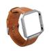 Fitbit Blaze Watch Band Mignova Genuine Leather Replacement Wrist band strap with Stainless Steel Frame for Fitbit Blaze Smart Fitness Watch (Brown Band + Silver Frame)