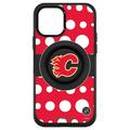 OtterBox Black Calgary Flames Otter+Pop PopSocket Symmetry Polka Dot Design iPhone Case