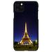 DistinctInk Case for iPhone 13 (6.1 Screen) - Custom Ultra Slim Thin Hard Black Plastic Cover - Eiffel Tower Paris Night - Show Your Love of Paris