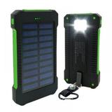 50000mAh Solar Power Bank Dual USB Portable Battery Charger with LED Light for Phone Pad Androidâ€” Green