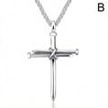 Fashion Stainless Steel Nail Rope Cross Pendant Necklace Jewelry For Men Present V5U9