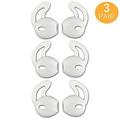 epacks Ear Hook Covers for Earbud Headphones Noise Isolation Anti-Slip Silicone Earbuds/Ear Plug Tips 3 Pair Cover Tips Accessories Compatible Headset MNHF2AM/A (White 6PCS)
