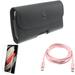 Pink 6ft Long Cable w Case Belt Clip w Matte Screen Protector for Samsung Galaxy S21 Plus - USB-C to Type-C PD Fast Charger Leather Holster TPU Film Anti-Glare Accessory Bundle