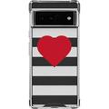 Skinit Hearts Black And White Striped Heart Google Pixel 6 Pro Clear Case