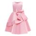 4T Baby Girls Dress Princess Dress Party Dress 5T Girls Birthday Dress Wedding Party Dress Formal Bowknot Sleeveless Solid Color Dress Pink Dress