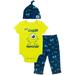 Disney Pixar Monsters Inc. Mike Newborn Baby Boys Bodysuit Pants and Hat 3 Piece Outfit Set Newborn to Infant