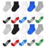 Fruit of the Loom Baby and Toddler Boy Ankle Socks 20-Pack Size 6M-5T