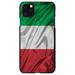 DistinctInk Case for iPhone 13 PRO (6.1 Screen) - Custom Ultra Slim Thin Hard Black Plastic Cover - Italian Flag Italy Waving Red White Green - Love of Italy