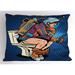 Ambesonne Astronaut Pillow Sham Thinking Man Space 36 X 20 Dark Blue Multicolor