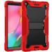 Dteck Case for Samsung Galaxy Tab A 10.1-inch T510 T515 (2019 Released) 3-Layers Multi-functional Case Shockproof Rubber Case Hybrid Hard Kickstand Protective Cover without Screen Protector Red