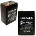 2x Pack - Compatible Dual Lite 8301 Battery - Replacement UB645 Universal Sealed Lead Acid Battery (6V 4.5Ah 4500mAh F1 Terminal AGM SLA) - Includes 4 F1 to F2 Terminal Adapters