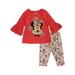 Disney Girls Minnie Mouse 2 Piece Capri Leggings Set (Toddler Girls & Little Girls)