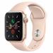 Restored Apple Watch Series 5 44mm GPS Aluminum Gold Case Pink Sport Band Smartwatch (Refurbished)