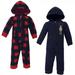 Hudson Baby Infant Boy Fleece Jumpsuits Coveralls and Playsuits 2pk Forest Moose 6-9 Months