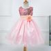 [BRAND CLEARANCE!!!] 3-10T Girl Sleeveless Sequins Formal Dress Princess Pageant Dresses Kids Prom Ball Gown for Wedding Party (Pink)