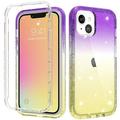 Color Gradient Sheer Sparkle Case for iPhone 13 - Purple Yellow