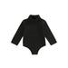 ZAXARRA Infant Baby Spring Romper Solid Color Long Sleeve Turtleneck High Stretch Jumpsuit for Boys Girls