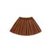 AmShibel Toddler Baby Girls Leather Skirts Solid Pleated High Waist Faux Leather Mini Skirt Kids Clothes