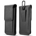 Luxmo Pouch for Samsung Galaxy A13 5G (Dual Pro Belt Holster PU Leather Double Phone Holder Clip Case) - Black