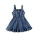 Meihuid Little Girls Lace-Up Suspender Dress Fashion Stripe/Floral Pleated High Waist A-line Princess Dress