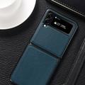 K-Lion Luxury PU Leather Case for with Samsung Z Flip 4 6.7 inch Ultra Slim PU Leather+TPU with Shockproof Case for Samsung Z Flip 4 6.7 inch Cyan