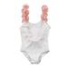 wybzd One Piece Swimsuit Baby Girl Bikini Set Flower Strap Bathing Backless Swimsuit Swimwear Baby Girl Bodysuits White 5-6 Years