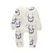 KIMI BEAR Infant Baby Boys Rompers 12 Months Infant Boy Summer Bodysuits 18 Months Infant Boy Casual Elephant Print Long Sleeve Jumpsuits White