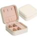 PhoneSoap Earring Ring Jewelry Display Storage Box Case Organizer Flannel Tray Holder Gift Beige