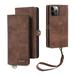 Magnetic Wallet Case for iPhone 13 Mini Flip Case Luxury PU Leather Cover ID Cash Credit Card Slots Holder Carrying Pouch Folio Flip Case for Apple iPhone iPhone 13 Mini Brown