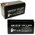 2x Pack - Compatible Universal Power Group D5738 Battery - Replacement UB1213 Universal Sealed Lead Acid Battery (12V 1.3Ah 1300mAh F1 Terminal AGM SLA) - Includes 4 F1 to F2 Terminal Adapters