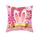 PhoneSoap Cartoon Rabbit Print Easter Home Peach Pillow Pillowcase Living Room Sofa Pillowcase Bedroom Cushion Pillow Cases Standard Size Cotton L