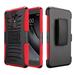 GSA Car Armor Holster Case w/Kickstand for Alcatel Onyx - Black/Red