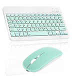 Rechargeable Bluetooth Keyboard and Mouse Combo Ultra Slim Full-Size Keyboard and Ergonomic Mouse for Samsung Galaxy Tab Pro 12.2 3G and All Bluetooth Enabled Mac/Tablet/iPad/PC/Laptop - Teal