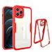Clear Case for iPhone SE 2020 / iPhone 8 / iPhone 7 (4.7 Inch) Acrylic Clear Back Cover Built-in Screen Portector Cute Silicone Case Protective Phone Cases Slim Fit Lightweight Case (Red)