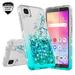 Liquid Quicksand Glitter Cute Phone Case for TCL ION Z / TCL A3 A509DL / TCL A30 / A30 Case for Girls Women Clear Bling Diamond Phone Case Cover - Clear/Teal
