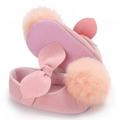 Baby Girls Shoes Newborn Infant Soft Sole Flats with Hairball Walking Crib Sandals Princess Wedding Dress Shoes Pink