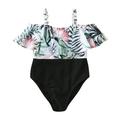 TAIAOJING Mommy and Me Swimsuit One Piece Pineapple Leaf Printed Bikini Swimsuit One-Piece One-Piece Bikini Swimsuit Printing Printed