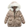 Verugu Toddler Baby Girls Boys Winter Coat Thicken Warm Jackets Baby Hooded Snow Outwear Coat Kids Winter Windproof Coat Hooded Coats Jacket Zip Thick Warm Snow Hoodie Outwear Khaki 12-18 Months