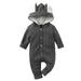 Winter Savings Clearance! Suokom Baby Boys Girls Bodysuit Infants Pure Cotton Coverall Newborn Toddler Animal Print Romper Long Sleeve Hooded Jumpsuit Baby Clothes Essentials (0-18 Months)