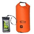 ecox outdoors Waterproof Dry Bag For Outdoors Activities includes Waterproof Phone Case 20L Orange DB20LOR