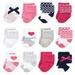 Luvable Friends Infant Girl Newborn and Baby Terry Socks Bows 6-12 Months