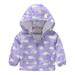 Juebong Baby Girls Warm Hooded Trench Coat Cute Princess Windbreaker Parka Jacket Kids Button Outwear Children Clothes Tops Toddler Kids Cartoon Pattern Hoodies Gifts for 2-3 Years Purple