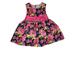 Infant & Toddler Girls Navy Blue & Pink Roses Tea Length Formal Baby Dress 24M