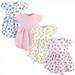 Luvable Friends Baby and Toddler Girl Cotton Short-Sleeve Dresses 4pk Floral 9-12 Months