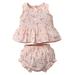 Canrulo 2PCS Infant Newborn Baby Girl Daisy/Sun Printed Vest Triangle Short Pants Suit Pink 3-6 Months