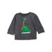 Infant Boys Gray Christmas Dinosaur Winter Snow Sweatshirt Top Shirt 12M