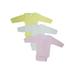 Bambini Baby Girl s Yellow White Pink Rib Knit Pastel Long Sleeve Onesie 3-Pack