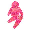 1-6Years Autumn Kids Baby Boys Girls Clothes Tie Dye Sets Unisex Child Sports Suits Long Sleeve Hoodies Lace-up Joggers Pants
