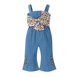 ZQC Baby Girls Jumpsuit Leopard Printed Pattern Sleeveless One-piece